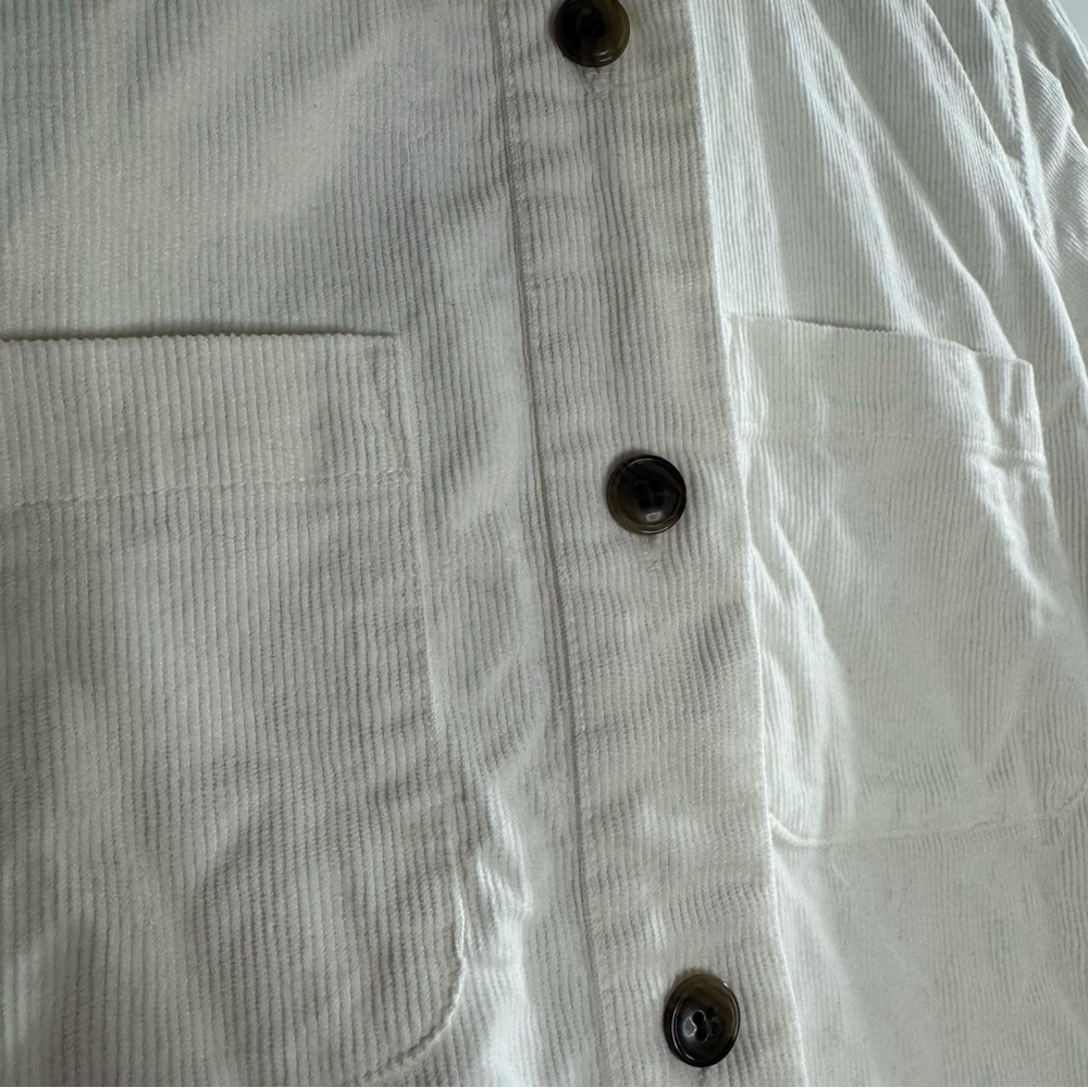 J.Crew Ivory Corduroy Shacket XXS Cotton Stretch Pocket Layer Jacket - Picture 2 of 7